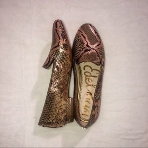 Sam Edelman Jordy Snake-Print Leather Loafers NWT